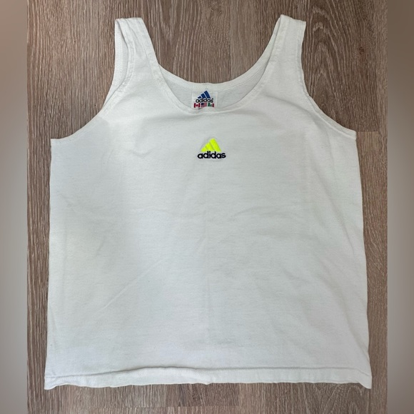 Vintage Adidas|Tank Top|Neon‎ Adidas Logo|SZ S - Picture 1 of 8